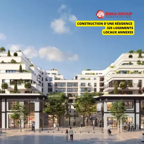 Perspective d’une résidence de 325 logements autour d’une place